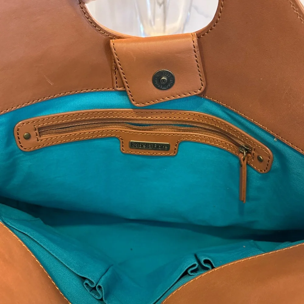 Isabella Fiore Pink and Blue Embroidered Tote - Picture 8 of 9